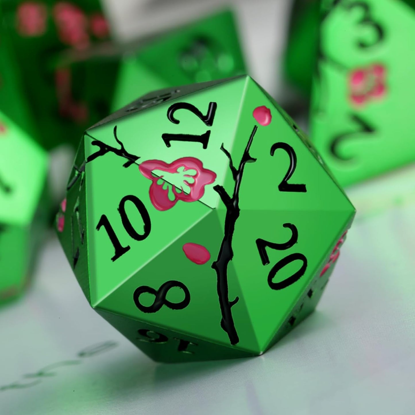 DnDnD Heavy Polyhedral Metal Dice Set with Metal Box, 7-die Shiny Blue Surface with Golden Number for RPG,Dungeons and Dragons,Pathfinder,Shadowrun,D&D,Role Palying Game and Math Teaching - Colors B