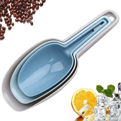 Set of 4 Plastic Ice Scoops, Kitchen Multipurpose Food Scoops for Canisters, Freezer, Flour, Dry Foods, Coffee Beans, Pop Corn, Pet Food (Mix 4 (Set of 4), 150ml, BPA-Free, Dishwasher Safe)