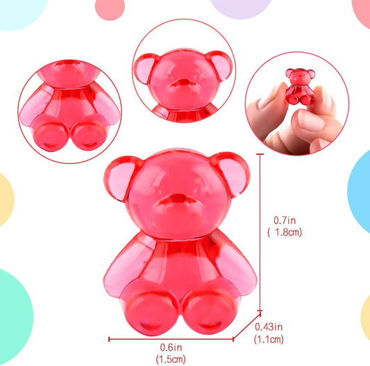 Niceup 360pcs Bear Mini Figurines to Hide, 0.6in Plastic Counting Sorting Bears Translucent Tiny Acrylic Resin Teddy Miniatures for Baby Shower Party Game Vase Fillers Classroom DIY Crafts