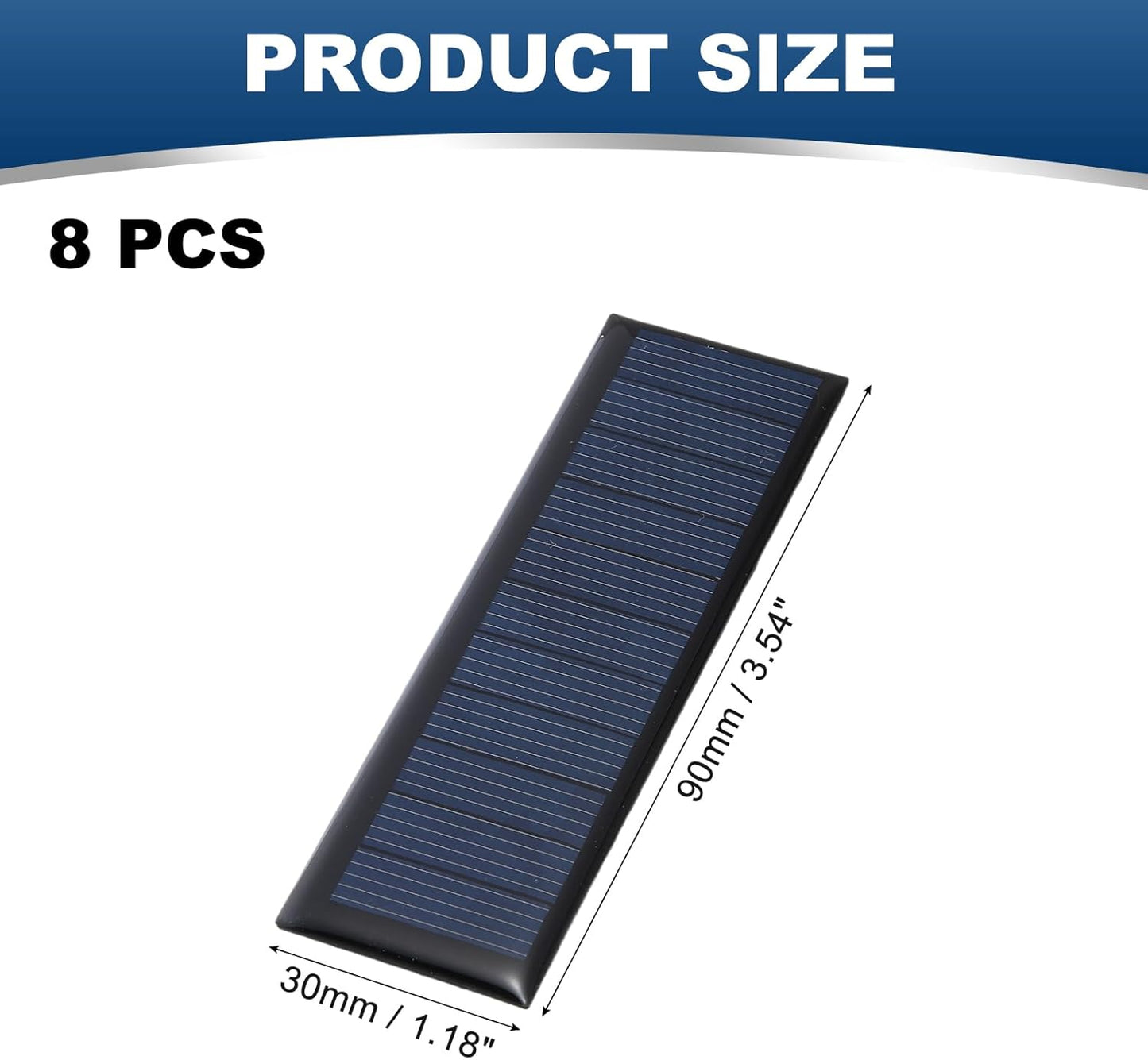 MECCANIXITY 8PCS 1.5V 0.09W 0.06A Mini Solar Panels for Solar Power, Small Solar Photovoltaic Cells Charge DIY Electric Toy Materials Solar System Kits, 1.18" x 1.18"