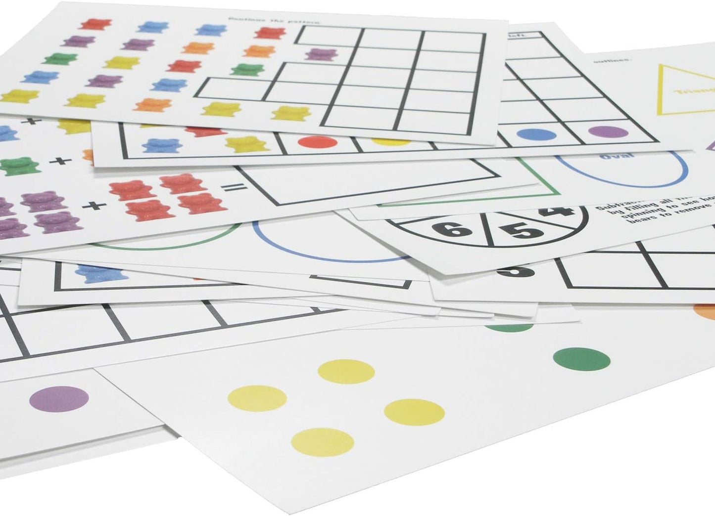 Legato Counting Bear Activity Sheets and eBook; 20 Large, Glossy Card Stock Sheets (each 8.5" x 11"); Helps with Patterns, Graphing, Colors, and More! Use with any 1" bear manipulative with 6 colors.