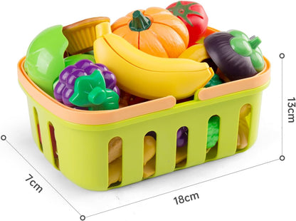 60Pcs Kids Mini Play Kitchen Accessories, Pretend Cooking Play Set with Cookware, Tableware & Fruit & BBQ Sets, Learning Gift for Boys, Girls, Toddlers,Yellow