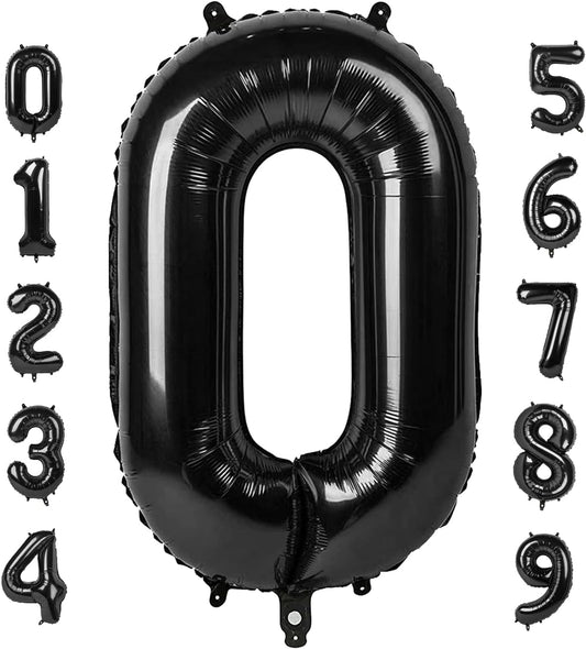 2 Numbers Balloon 40 Inch Line Black Two Balloon Number Birthday Decor, 2nd 12 21st Party Celebration Decorations Graduations Wedding Baby Shower - Colors A