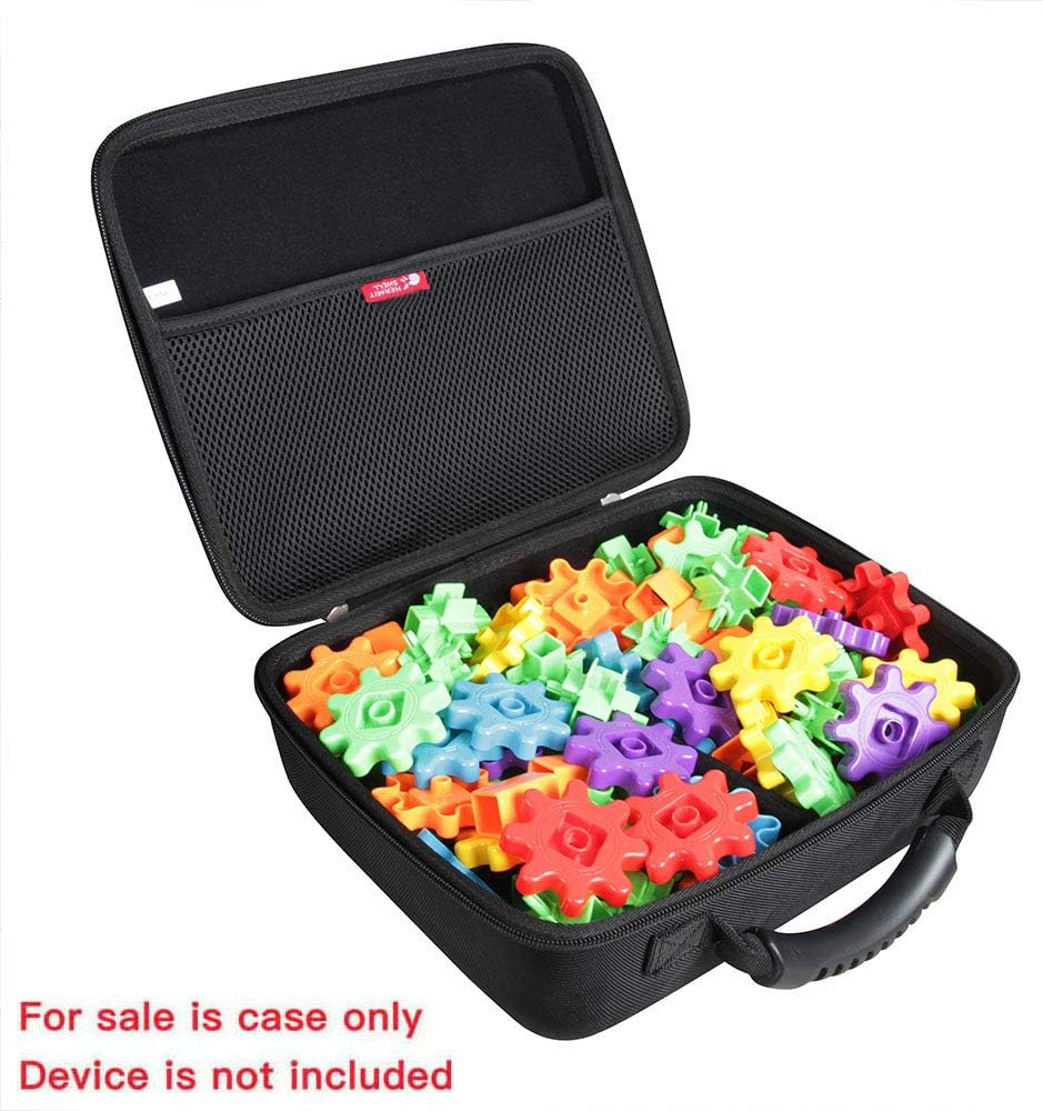Hermitshell Travel Case for Learning Resources Gears Deluxe Building Set 100 Pieces (Black)