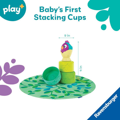 Ravensburger Play+ 3-in-1 Stacking Cups - Bird's Nest | Silicone Nesting & Sorting Set | Supports Sensory Exploration