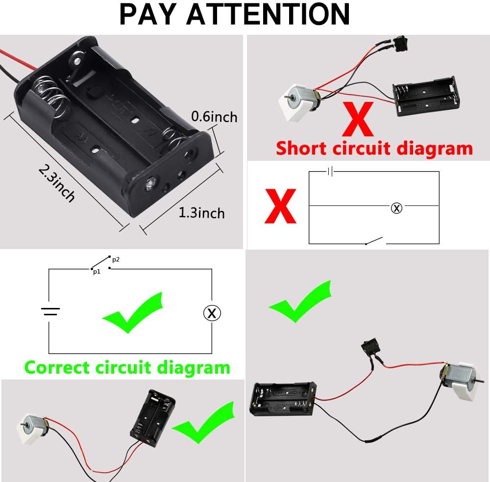 Sntieecr Electric Circuit Motor Kit, Science Experiment Educational Montessori Learning Kits Set for Kids DIY STEM Engineering Project, for Kids