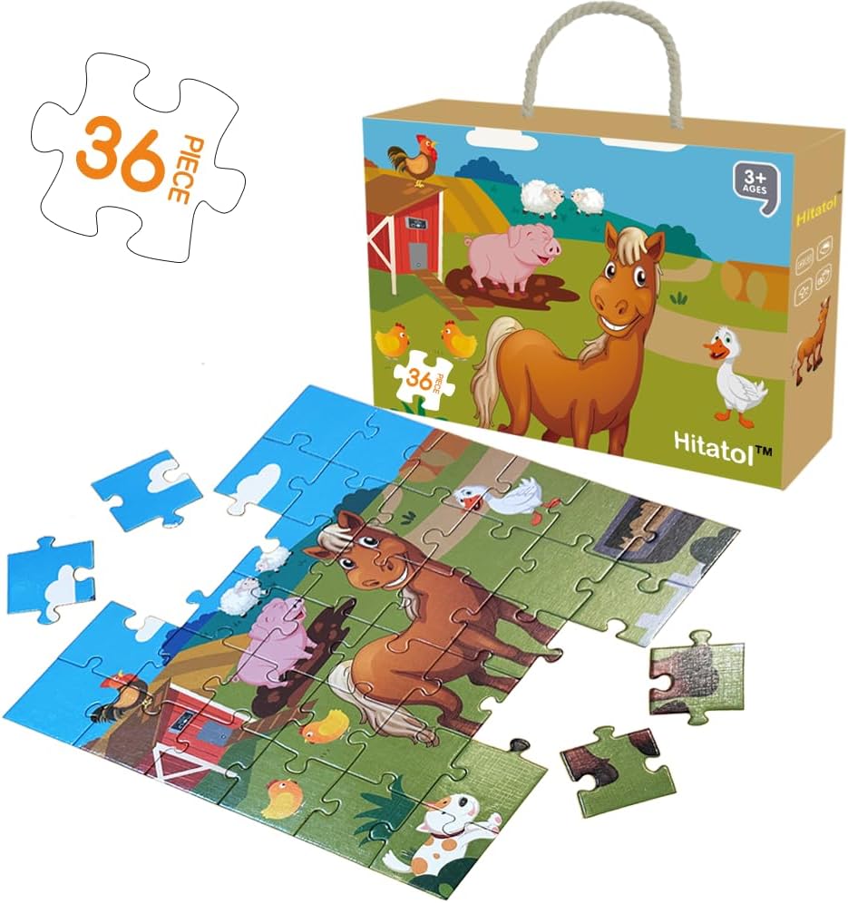 Panda Floor Puzzle Animal Jigsaw Large Puzzles 36 Piece Ages 3-6 for Toddler Children Learning Preschool Educational Development Toys (Panda)