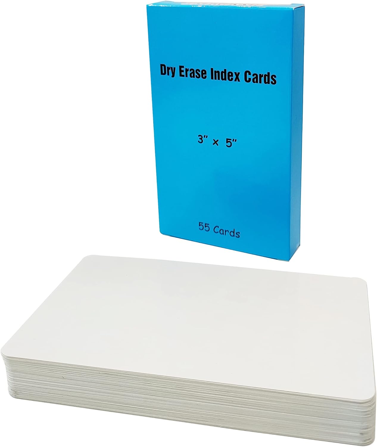 IMAGAME Dry Erase Index Cards, 3” x 5”, 55pcs Laminated Cards, Both Sides Blank, Reusable Dry Erase Note Cards for School, Office, Home, to Do Lists, Multipurpose Index Card Sheets