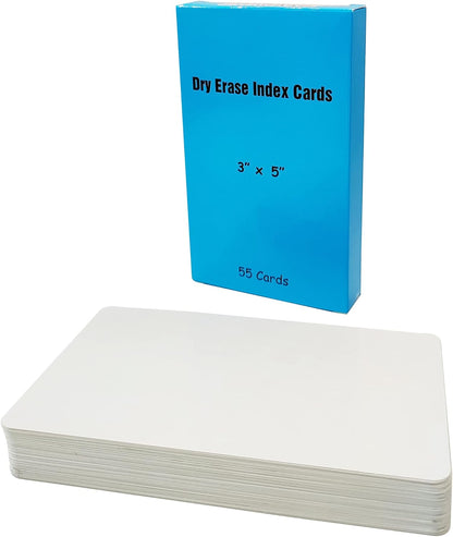 IMAGAME Dry Erase Index Cards, 3” x 5”, 55pcs Laminated Cards, Both Sides Blank, Reusable Dry Erase Note Cards for School, Office, Home, to Do Lists, Multipurpose Index Card Sheets