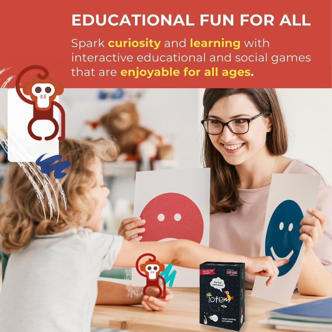 Totem: Self-Esteem & Family Bonding Game Ages 8+ - Therapy Games for Kids, Teens, Adults, Counselors - Team Building Games for Work - Group Therapy Conversation Cards for Mental Health