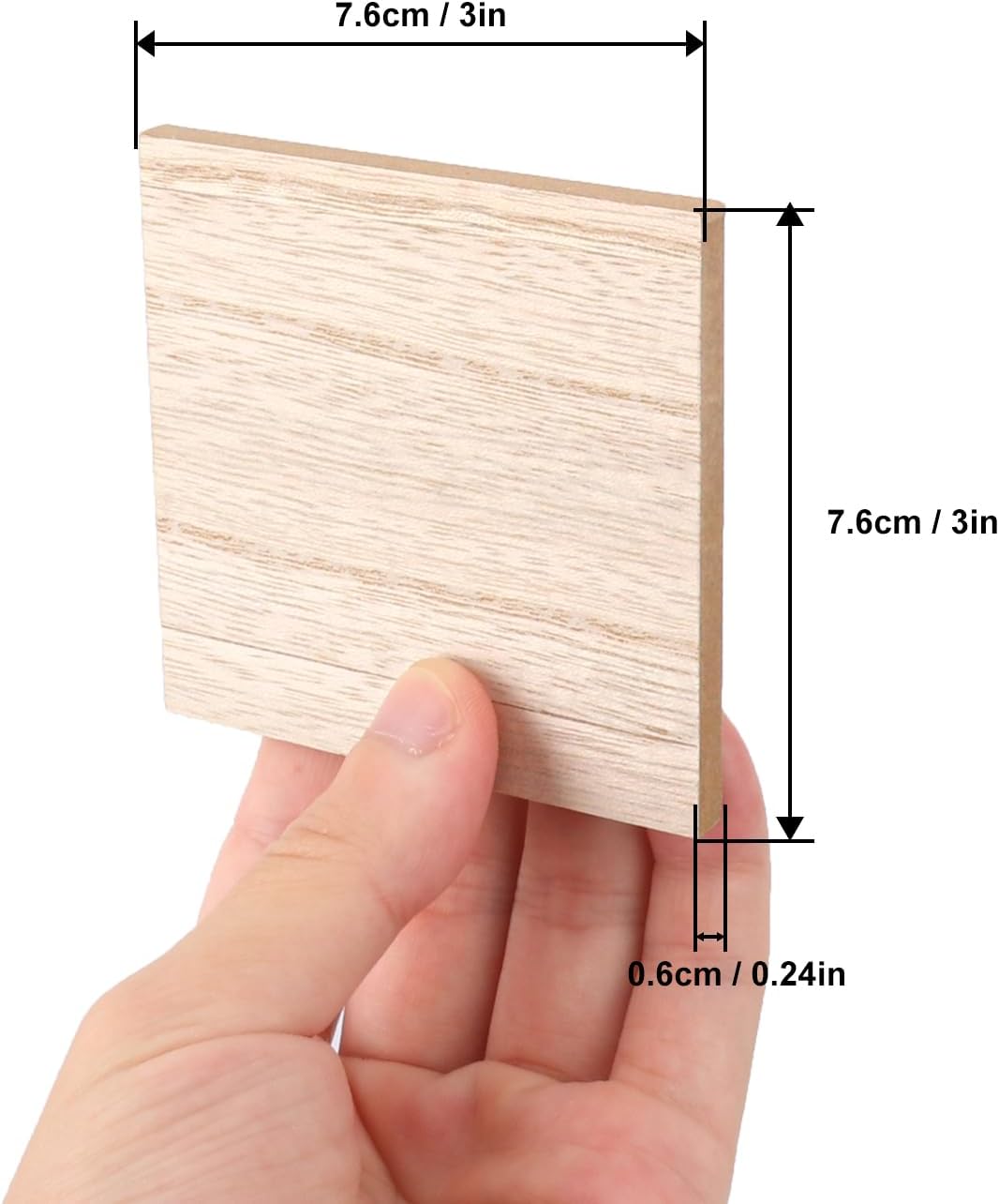10 Pack Unfinished MDF Wood Rectangle Blocks, 3 x 10 Inch Wooden Blocks for Crafts, DIY Projects, and Custom Decor