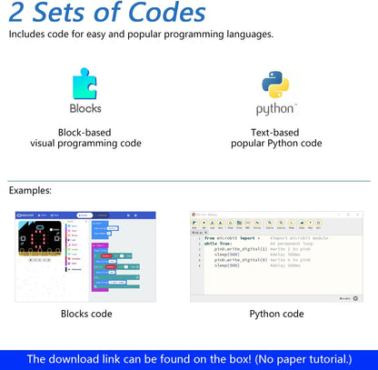 Freenove Super Starter Kit for BBC Micro:bit (Not Included, Works with V1 & V2), 266-Page Detailed Tutorial, 191 Items, 38 Projects, Blocks and Python Code