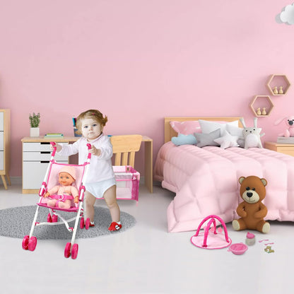Anivia Stroller Toy Collection Doll Stroller Baby Doll Accessories for Toddlers 1-3Heart Design Gifts for Toddlers and Girls Toy Stroller