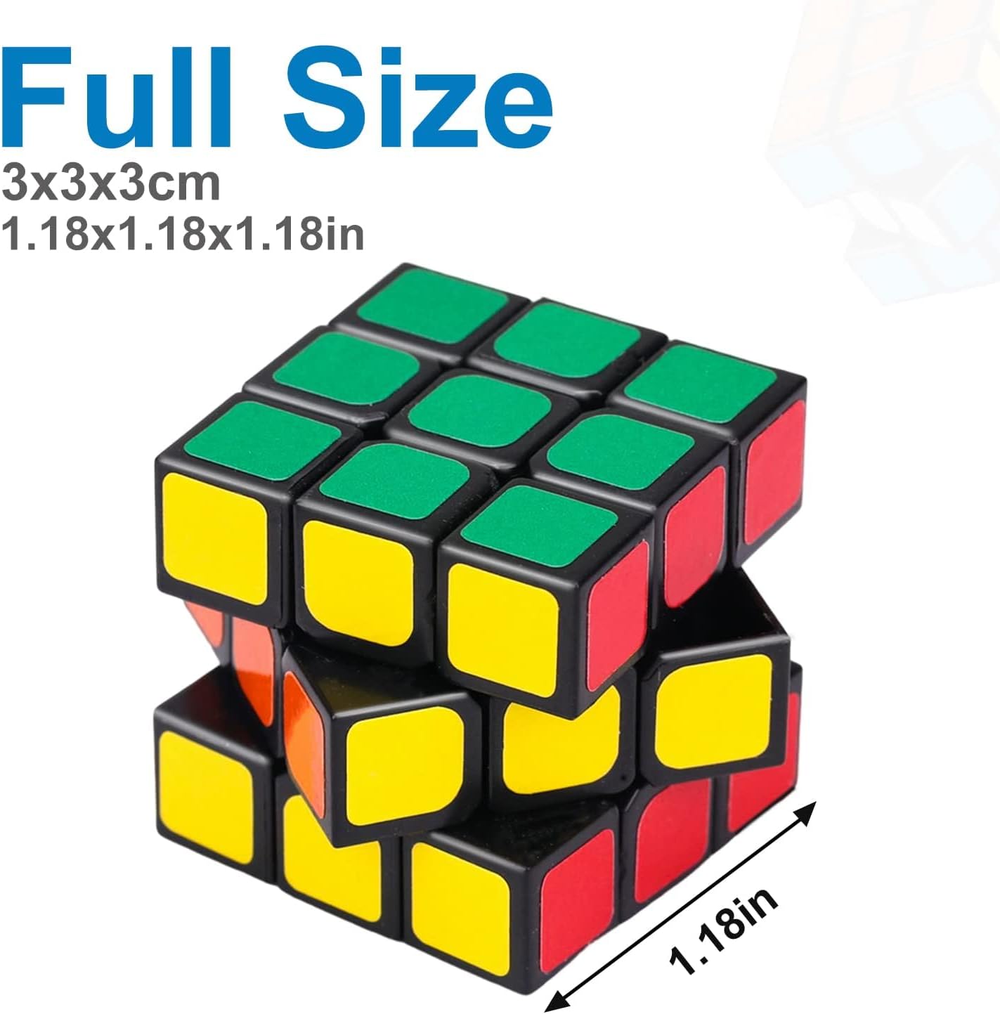 12 Pack Mini 3x3 Cube Puzzle, 1.18 Inch Small Twisty Brain Teaser, Pocket Size Magic Cube Toy for Kids, School Rewards & Classroom Prizes, Birthday Party Favors