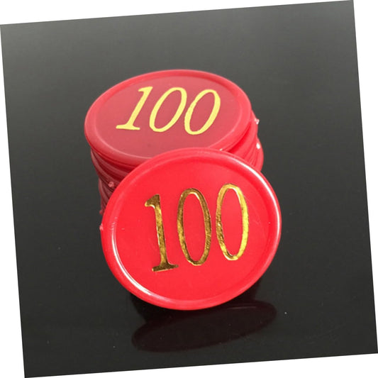 WOONEKY 80pcs Round Plastic Counting Chips for Math Learning Games Poker Slices Bingo Chips Game Supplies