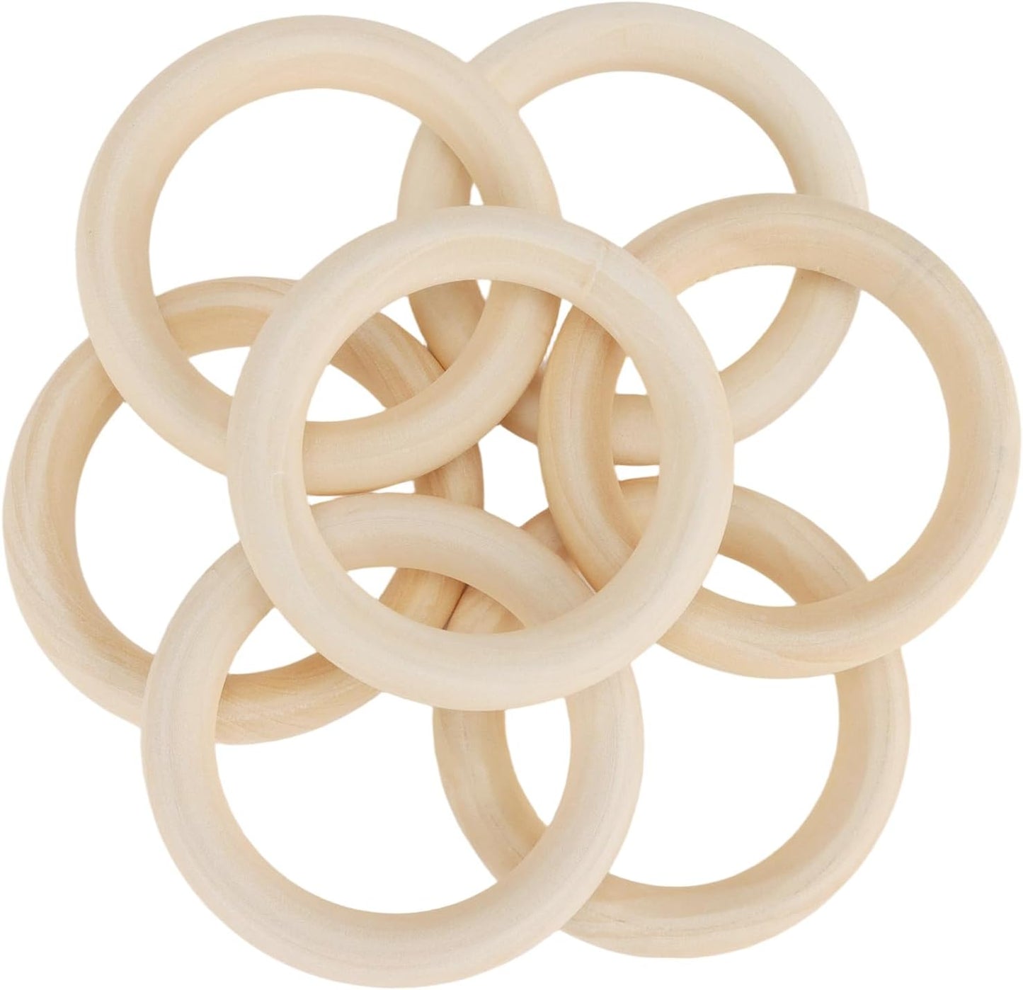Wooden Rings, 4 Inch Diameter, 20 Pack, Unfinished Wood Ring Hoops for Macrame, Crafts