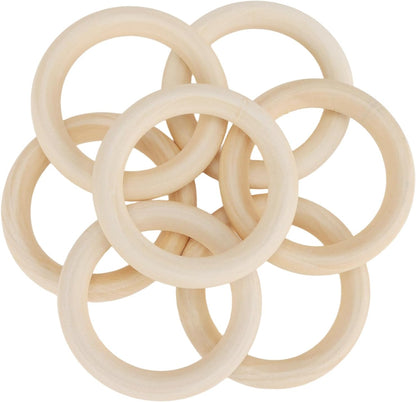 Wooden Rings, 4 Inch Diameter, 20 Pack, Unfinished Wood Ring Hoops for Macrame, Crafts