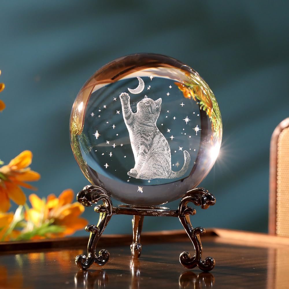 3D Solar System Crystal Ball Universe Gifts 60mm Glass Astronomy Globe Decor Science Planets Model Gift Space Themed Gifts for Space Enthusiasts and Model Collectors