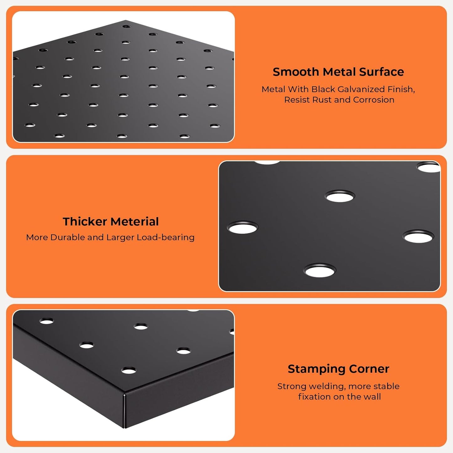 INCLY 70PCS Pegboard Wall Organizer, 4PCS Metal Peg Board Panels with 66PCS 1/4" Pegboard Hooks Accessories Kit, Black Peg Board for Walls Home, Garage Tool Storage, Workbench Organization