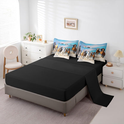 Erosebridal Chemistry Comforter Set with Sheets Full Size Periodic Table of Elements Bed in A Bag 7 Piece Science Chemistry Lovers Bedding Set for Kids Boys Children Bedroom Modern Black Bed Sets