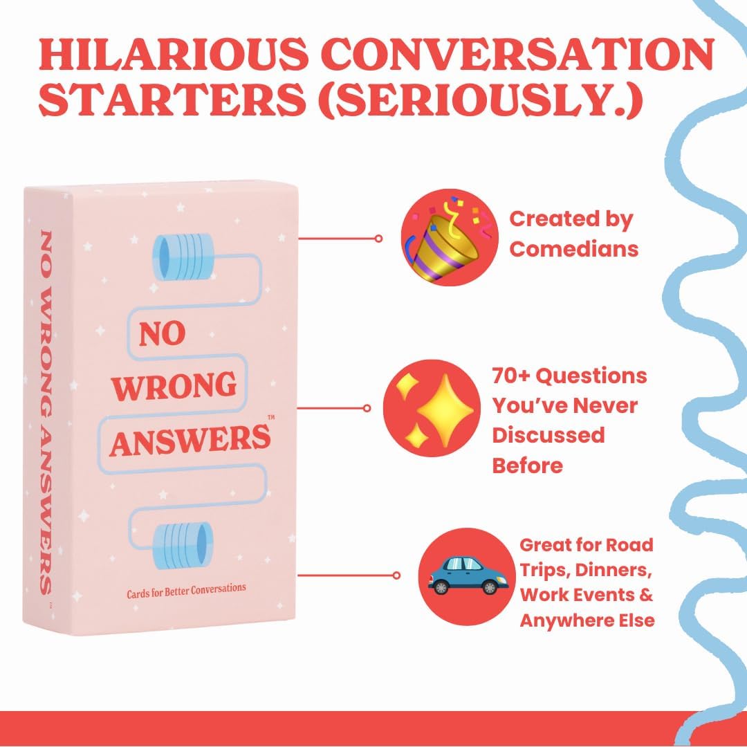 No Wrong Answers Junior - Hilarious Children's Card Game, Conversation Starter - Fun Activity for Family, Parties, Travel, Birthdays, Classroom, Camping, Team Building - Great Gift for Kids