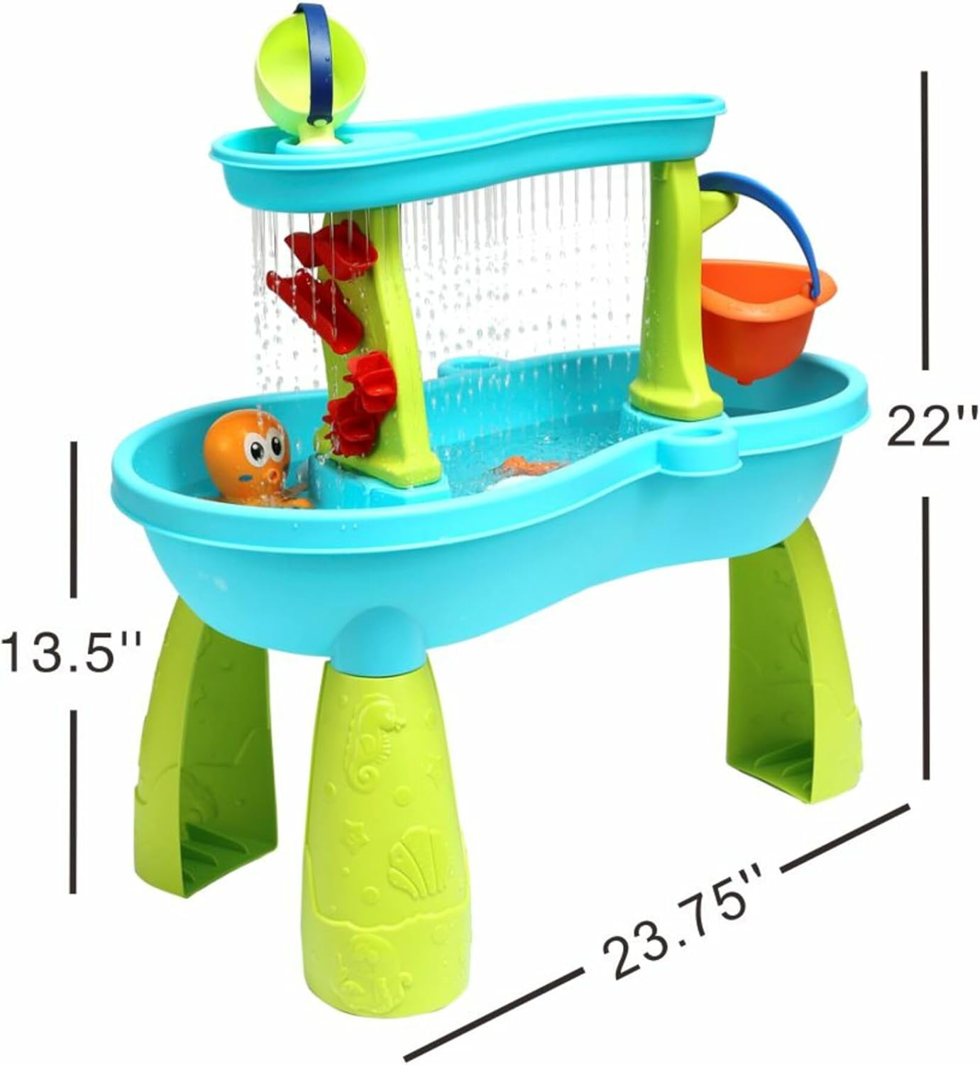 Toddler Sensory Sand and Water 2 Tier Table | Indoor & Outdoor Summer Beach Toys and Play Table for Kids | Backyard Table for 3-5 Year Old Boys and Girls