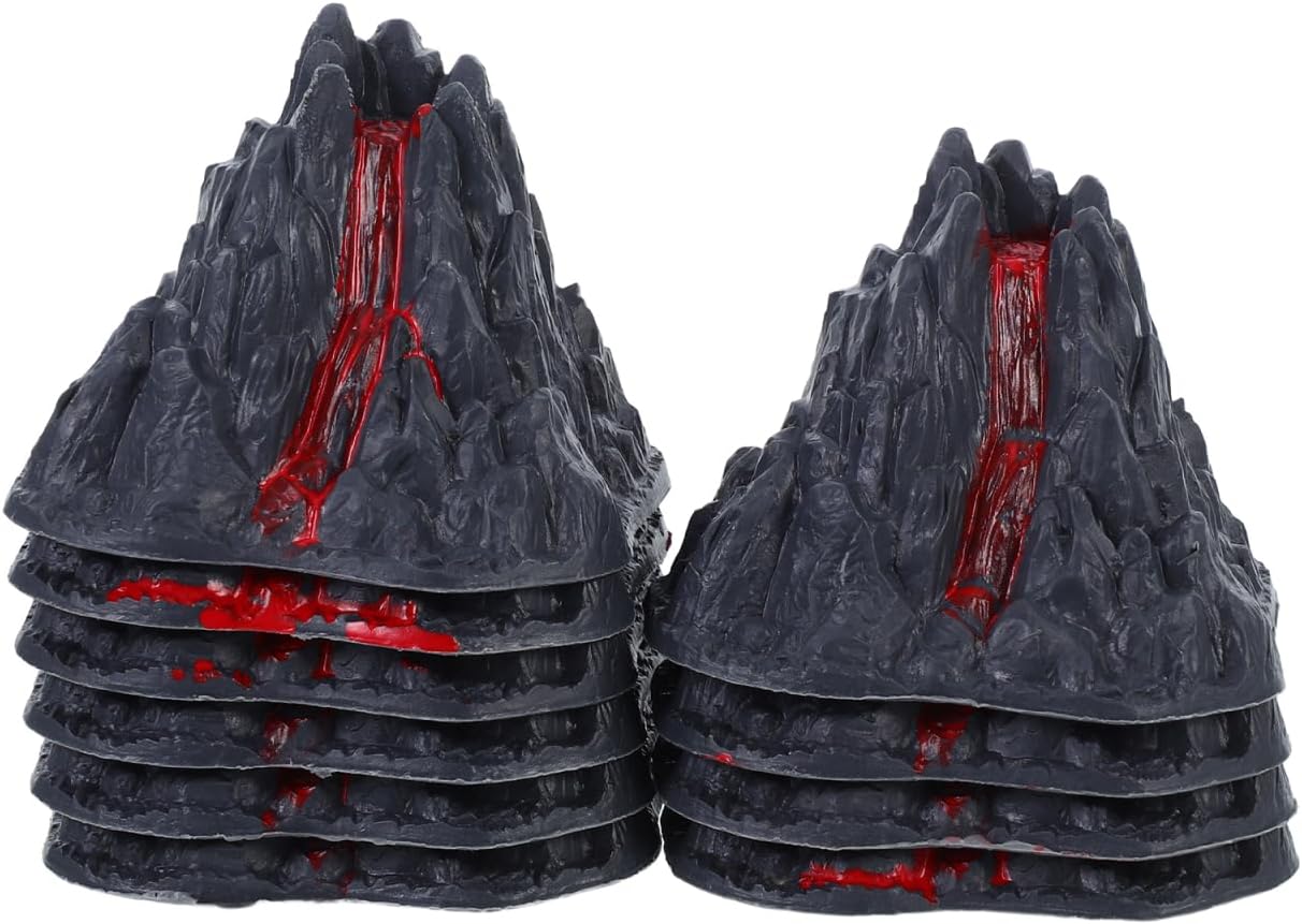 Garneck 10Pcs Simulation Volcano Toy Model - 3.14 Inch Realistic Mini Plastic Volcano Model Dinosaur World Scene Figurine Ornament for Science Experiments Fish Tank Aquarium Fairy Garden Landscape De