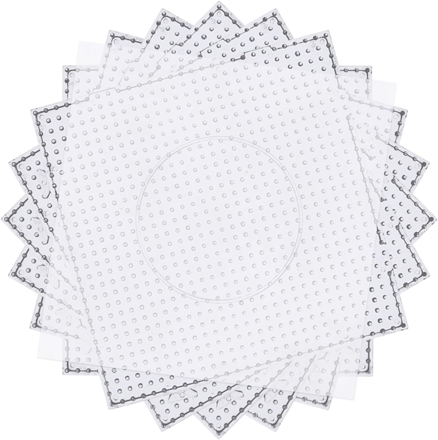 Phinus 6 PCS 5mm Fuse Beads Pegboards Kits, Plastic Bead Boards with 4 PCS Ironing Paper, Large Square Clear Beads Pegboards for Kids Craft Bead, DIY Craft Bead