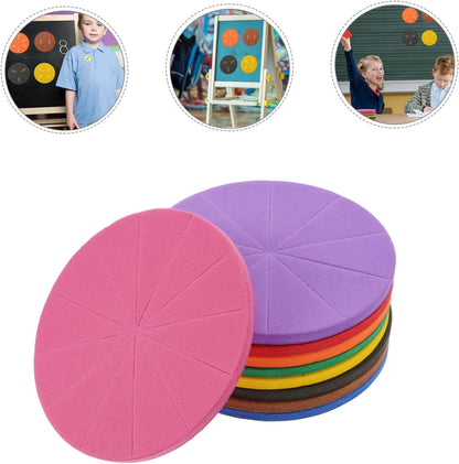 DOITOOL 2sets Eva Fraction Circles Educational Demonstrator Math Fraction Learning Tray for Boys and Girls Compact Teaching Tool for Addition and Subtraction