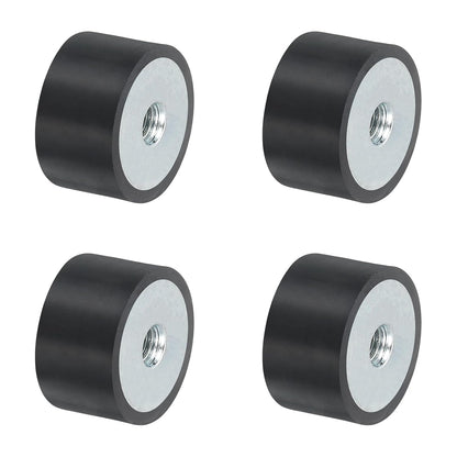 uxcell 4Pcs 20 x 10mm M6 Female Thread Rubber Mounts, Vibration Isolator, Replaces Anti Vibration Pads Flat Silent Block Base Block