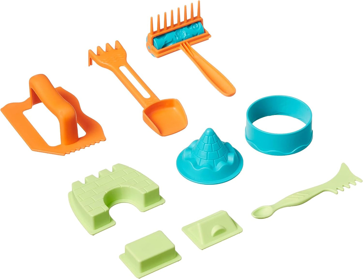 Amazon Basics 11 Piece Moldable Sensory Sand Toy Kit with Castle Molds and Tools, 3lbs Blue Color, for Kids Ages 3 and Up