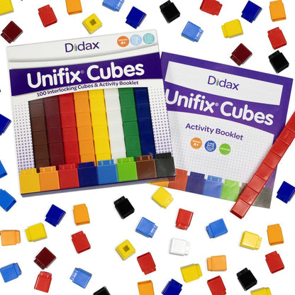 Didax Unifix ® Cubes Interlocking Counting Cubes with Activity Booklet (Set of 100)