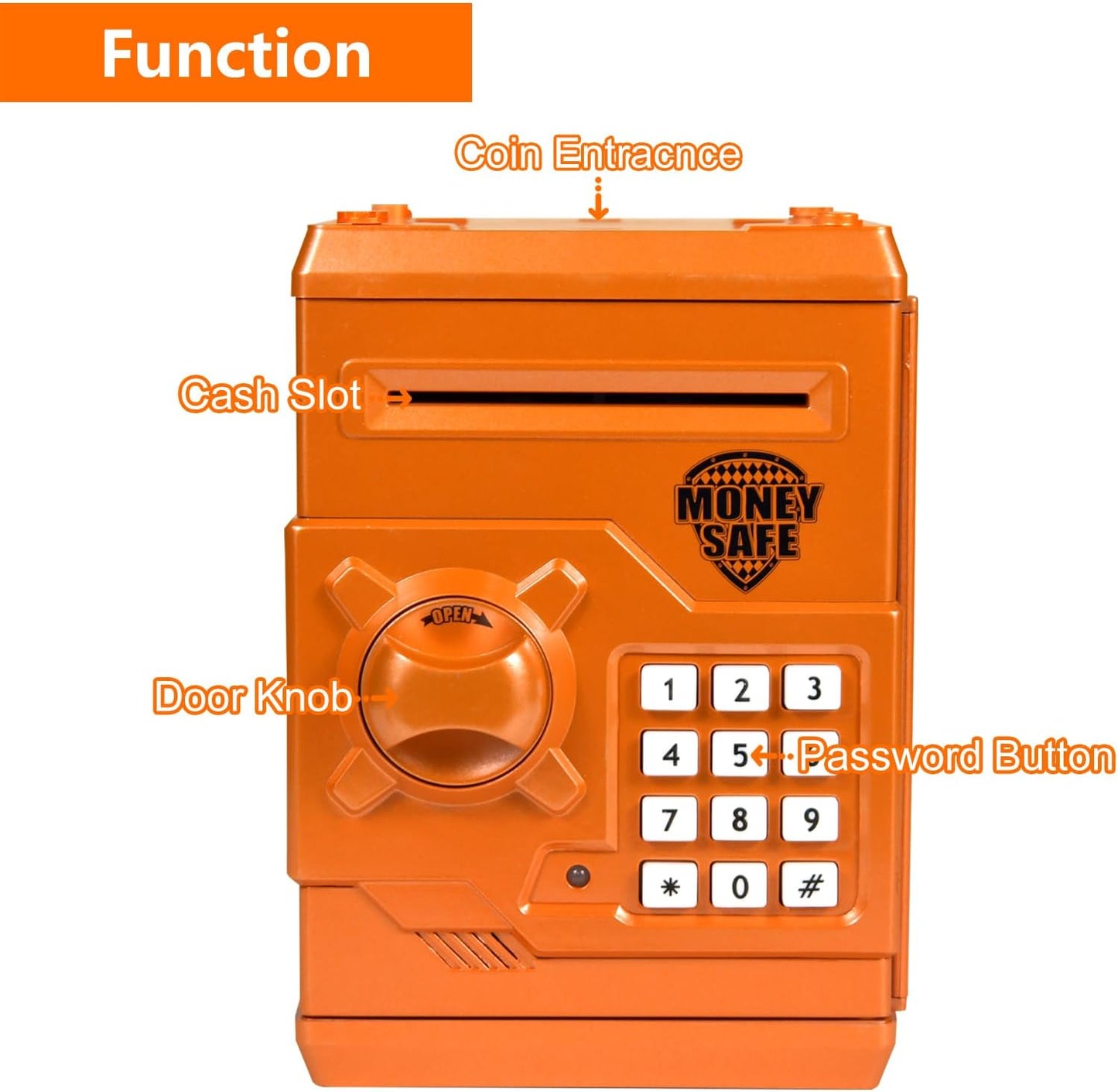 Piggy Bank Electronic Mini ATM for Kids Baby Toy, Safe Coin Banks Money Saving Box Password Code Lock for Children,Boys Girls Best Gift (Silver)