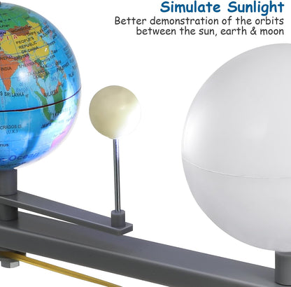 Vaguelly Sun Earth Moon Orbital Model Kids Educational Geography Model Astronomical Teaching Tool Moon Kid Toys Educational Illuminated Plastic Lunar Eclipse Taste to Rotate