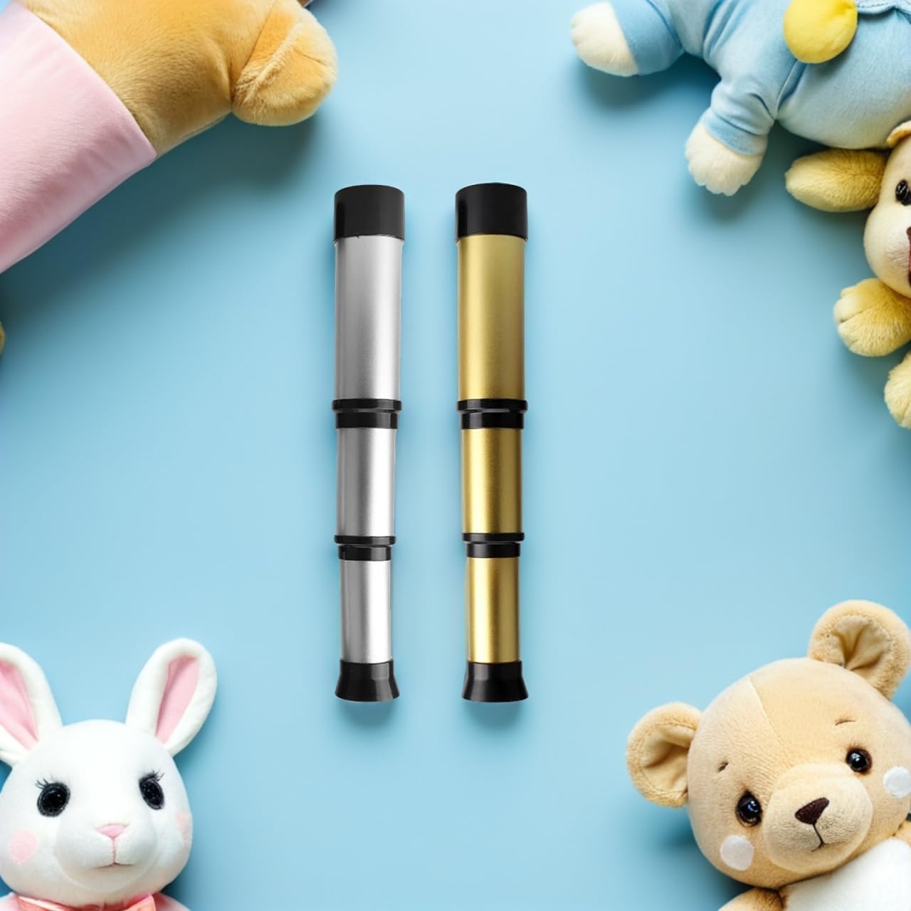 Healifty 2-Pack Retractable Monocular Telescopes for Kids Science Experiment Portable Toy Spyglass for Outdoor Exploration Hiking and Travel 12.59In