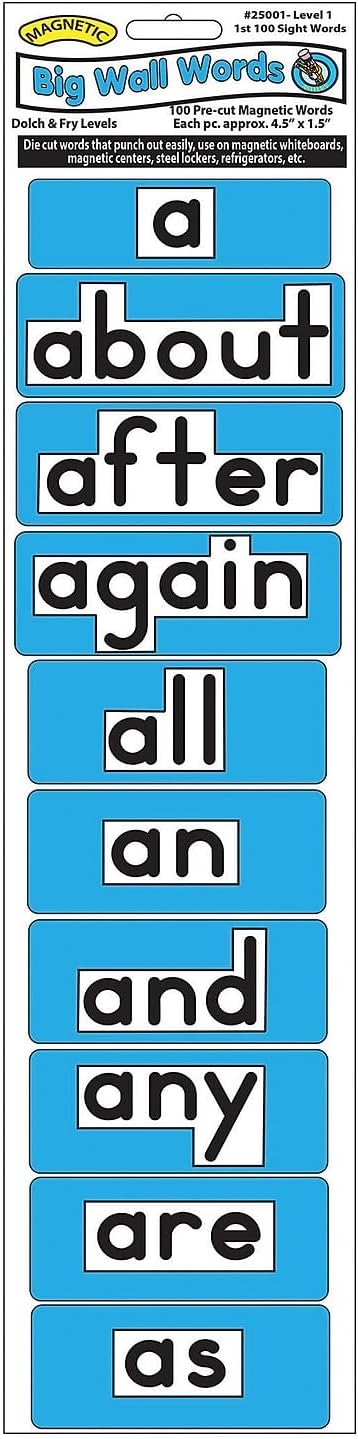 Magnetic Die-Cut Big Wall Words, 100 Pieces, 1st 100 Level 1