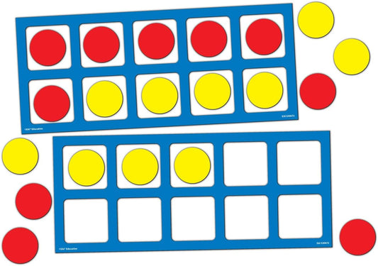 EAI Education Jumbo Magnetic QuietShape® Foam Ten Frames with Counters - Set of 2 with 20 Counters