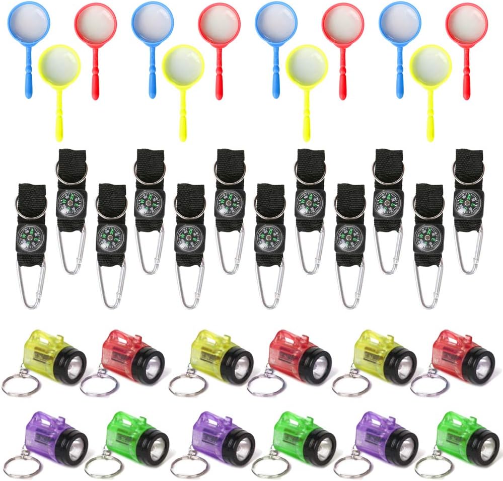 PROLOSO Nature Exploration Kit Outdoor Games Party Favors Toys for Kids Perfect for Adventure Theme Parties, Explorer, Camping, Hikes, Scouts 36 Pack
