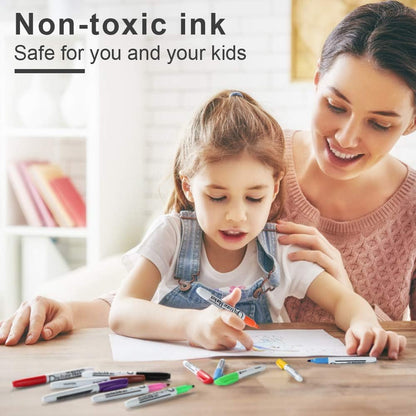 Volcanics Black Dry Erase Markers Low Odor Fine Whiteboard Markers Thin Box of 12