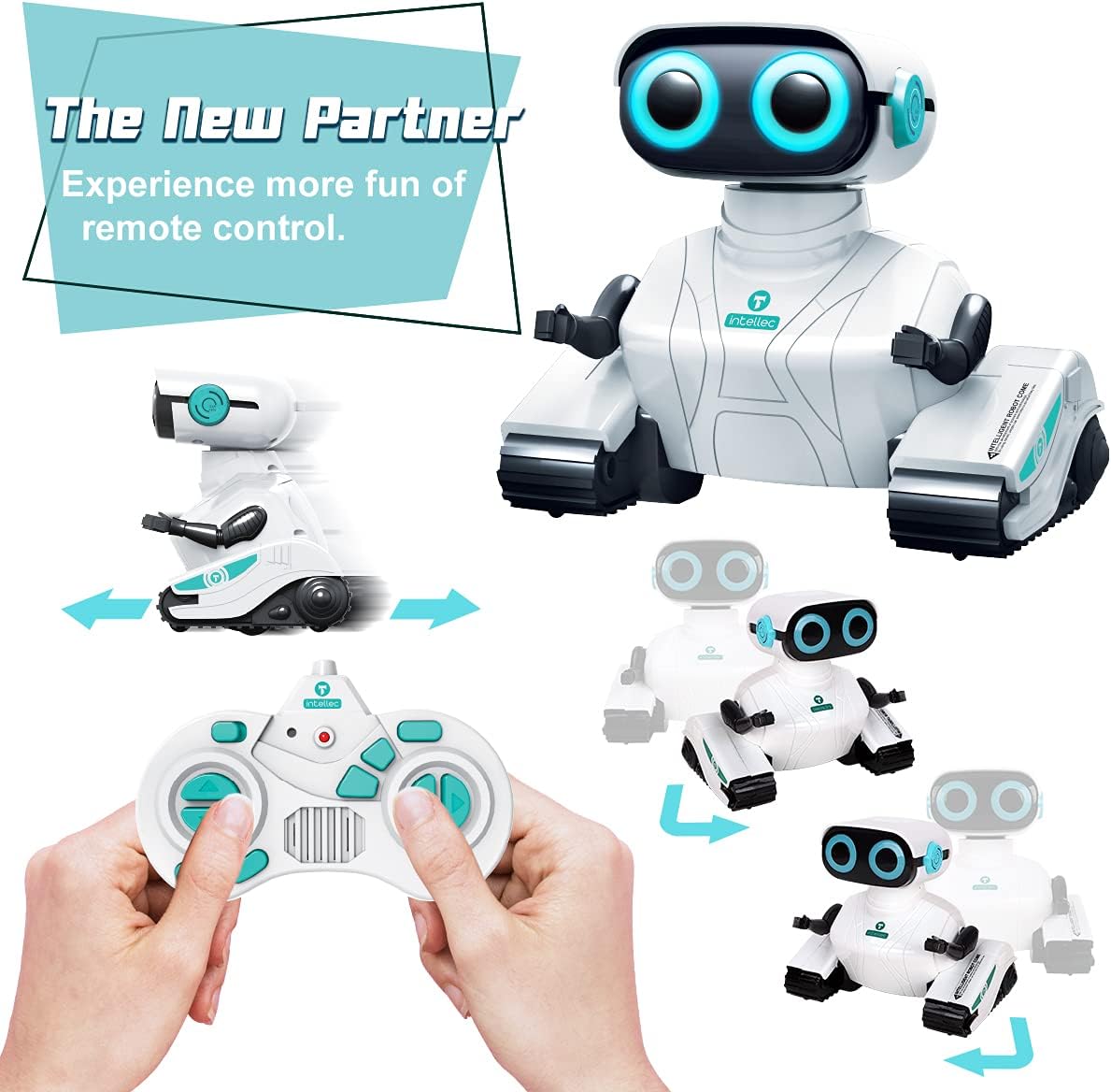 KaeKid Robots for Kids, 2.4Ghz Remote Control Robot Toys with LED Eyes & Flexible Arms, Dance & Sounds, RC Toys for 3 4 5 6 7 8 Year Old Boys Girls (Blue)