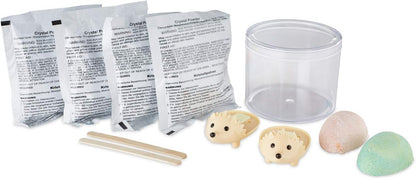 MindWare Crystal Growing Kits: Hedgehogs Bright Colors Set of 2 – Cute DIY Crystal Growing Kits for Kids & Teens – Funky mini Science Experiment in an 9pc kit – Crystals Grow in 24 Hours