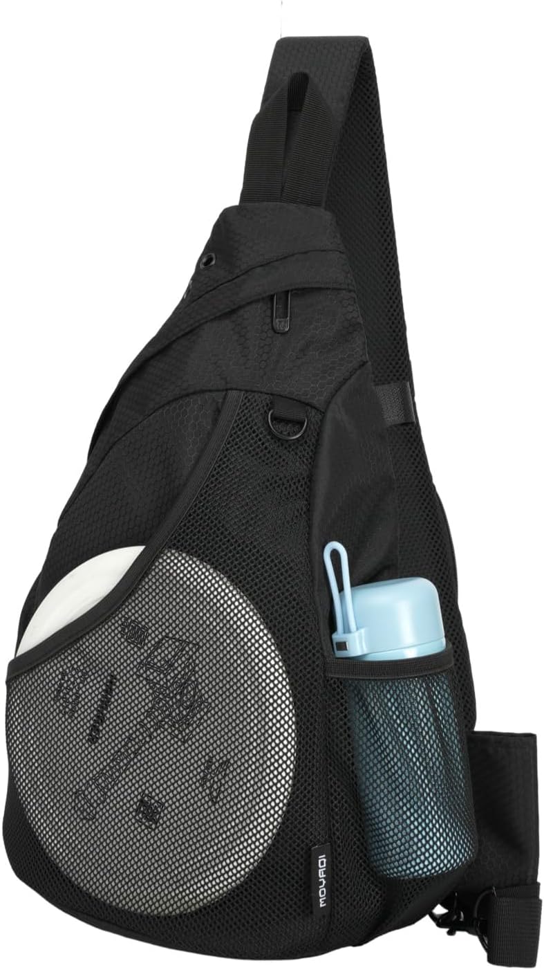MOYAQI Disc Golf Bag with Retriever Holder and Storage Pockets, Disc Golf Backpack with 8-10 Disc Capacity, Padded Adjustable Strap and Back Panel, Lightweight and Durable