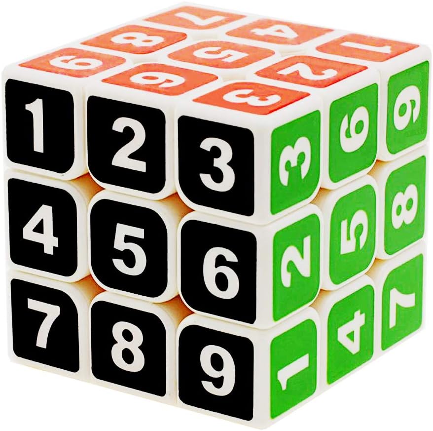 Sudoku 3x3 Magic Cube Stickerless 3x3x3 Number Speed Cube Puzzle