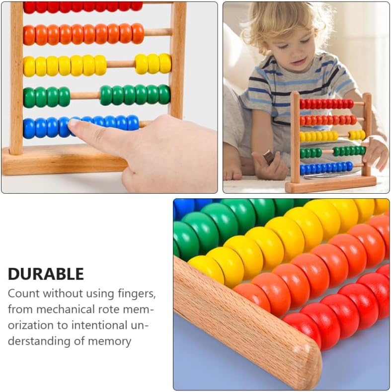IMIKEYA Wooden Abacus for Kids - 50 Beads Counting Toy Colorful Counters for Kids Math Educational Math Counting Tool Bead Counter Game Counting Toys for Preschool Learning & Elementary School