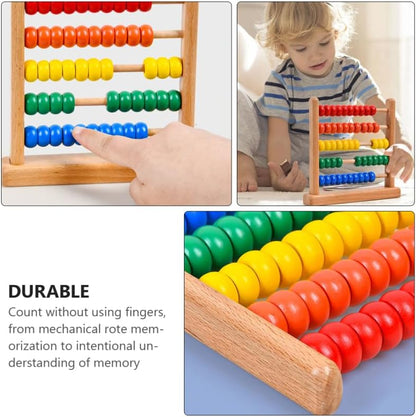 IMIKEYA Wooden Abacus for Kids - 50 Beads Counting Toy Colorful Counters for Kids Math Educational Math Counting Tool Bead Counter Game Counting Toys for Preschool Learning & Elementary School