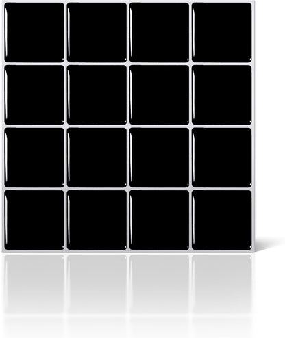 VViViD 11 Sheets Peel and Stick Grey Gloss Faux Ceramic Brick Wall Tiles, Self Adhesive Backsplash 12”x12”, 2mm Thick Kitchen, Bathroom (11 sq. ft.)