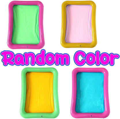 Topwon Inflatable Sand Tray for Kids - Portable Sand Box with Molds - Random Color (Random Color, 23x17)
