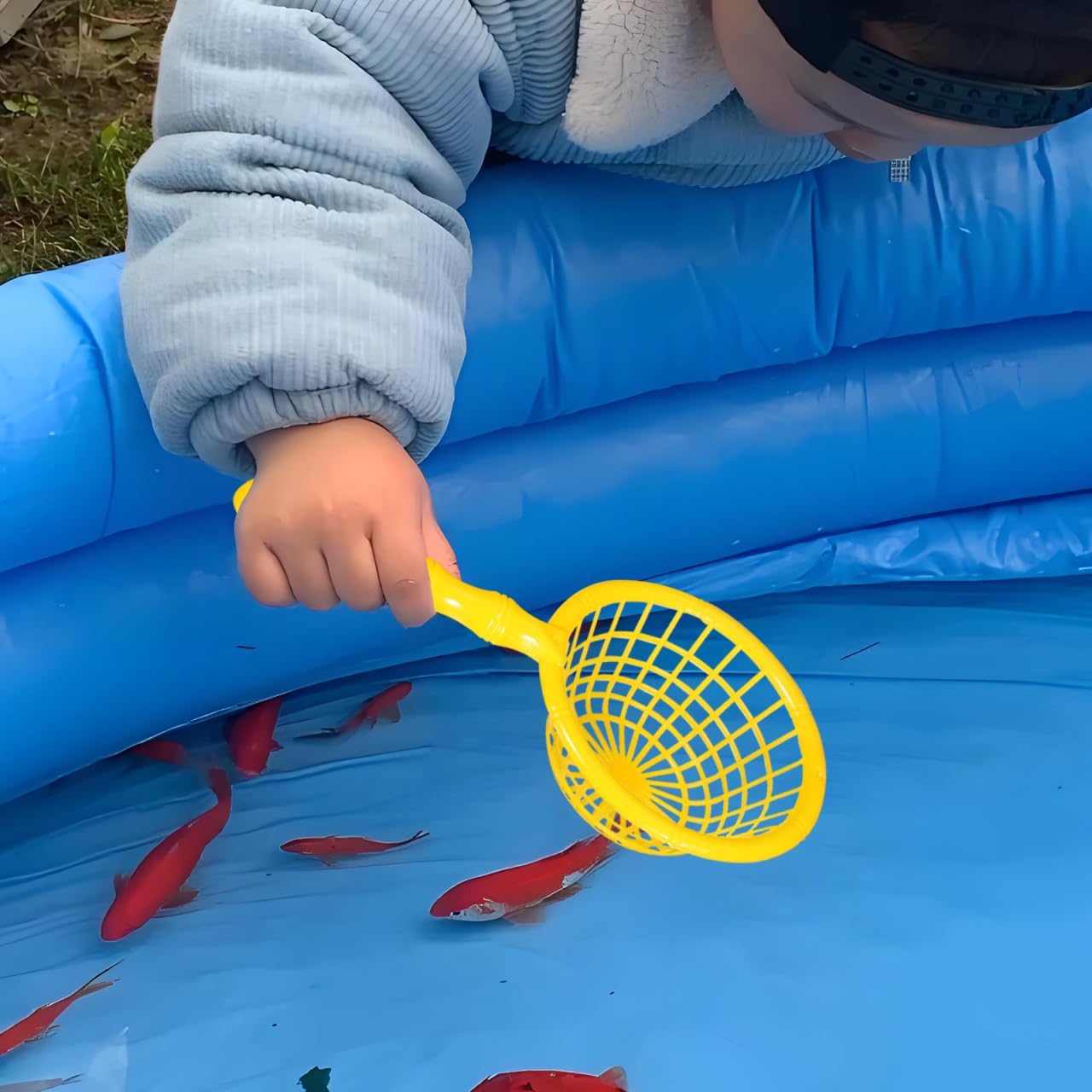 10pcs Mini Beach Fishing Nets for Teens 6.3 Inch Hard Plastic Net Scoop for Bath and Outdoor Play Lightweight Durable Sand Toy Accessories