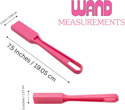 Magnetic Bingo Chips and Wand Set – 100 Plastic Counting Chips for Bingo, Pokeno, Lotteria & Games – Clear Transparent Discs with Magnetic Wand – Bulk Markers & Accessories – Pink, 3/4" in Diameter