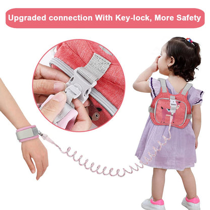 Accmor Toddler Harness Leash + Reflective Anti Lost Wrist Link, Cute Car Kids Back Pack with Hand Strap Collapsible Child Walking Restraint Belt Tether Hold Baby Boys Close for Outdoor Travel